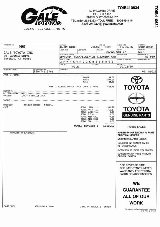 used 2019 Ford Edge car, priced at $17,683