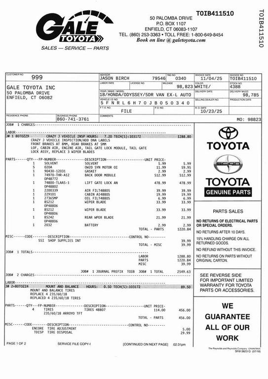 used 2018 Honda Odyssey car, priced at $18,925