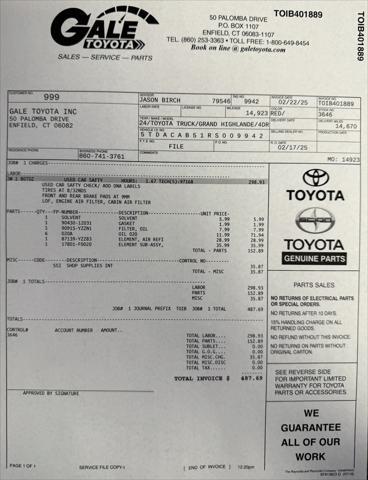 used 2024 Toyota Grand Highlander Hybrid car, priced at $50,950