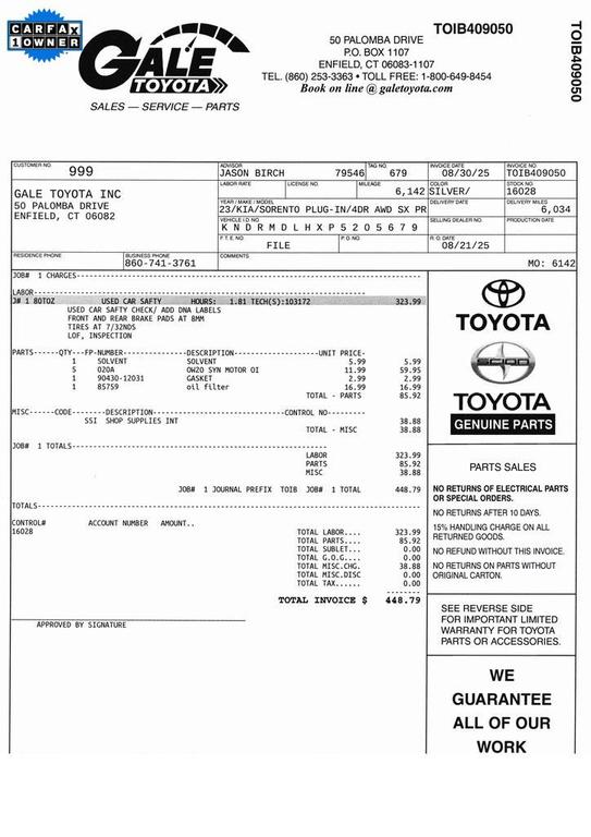 used 2023 Kia Sorento Plug-In Hybrid car, priced at $34,999