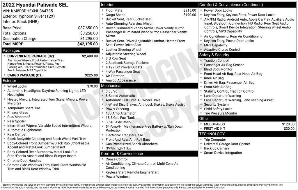 used 2022 Hyundai Palisade car, priced at $27,850