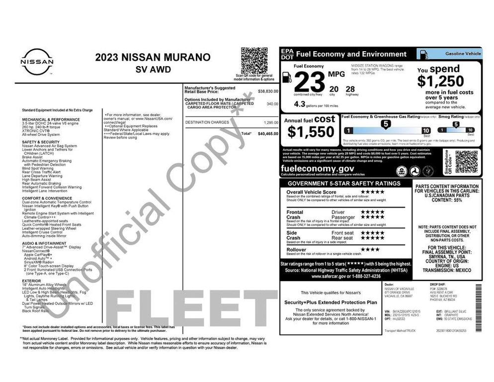 used 2023 Nissan Murano car, priced at $21,490