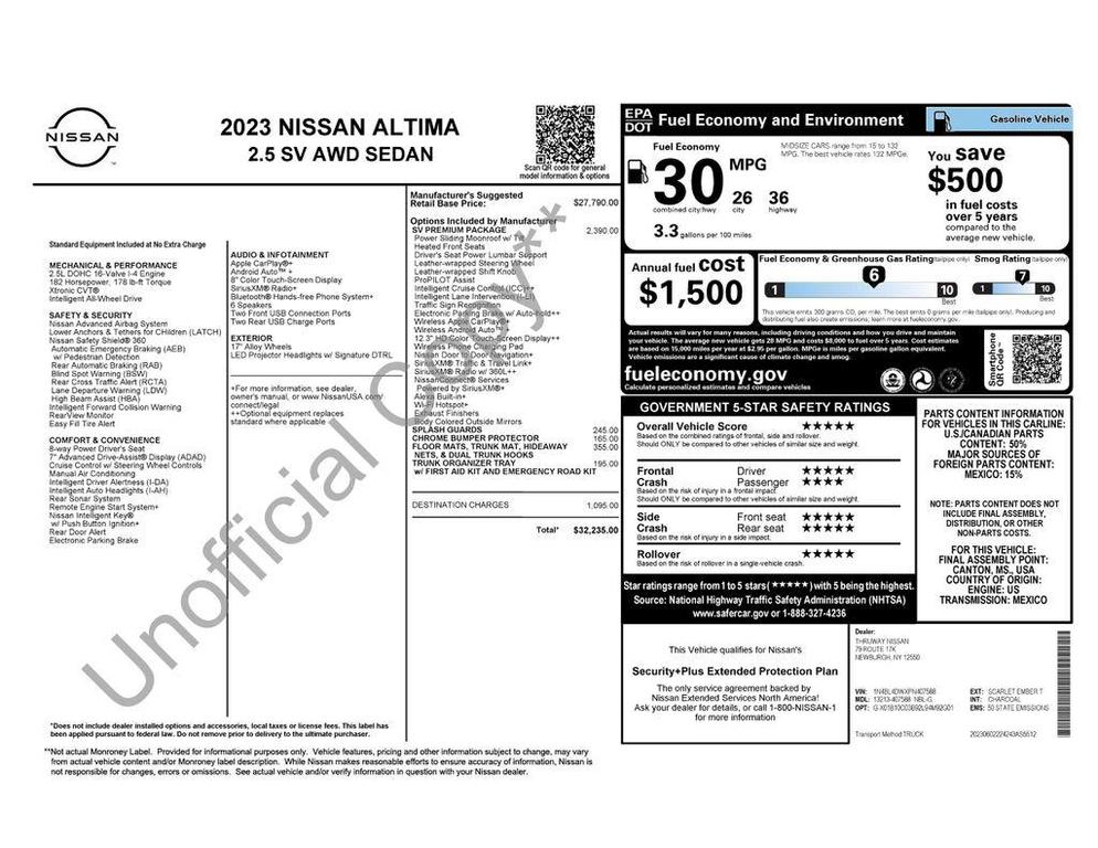 used 2023 Nissan Altima car, priced at $21,950