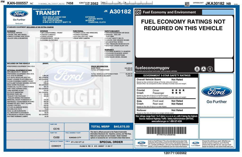 used 2018 Ford Transit-250 car, priced at $18,950