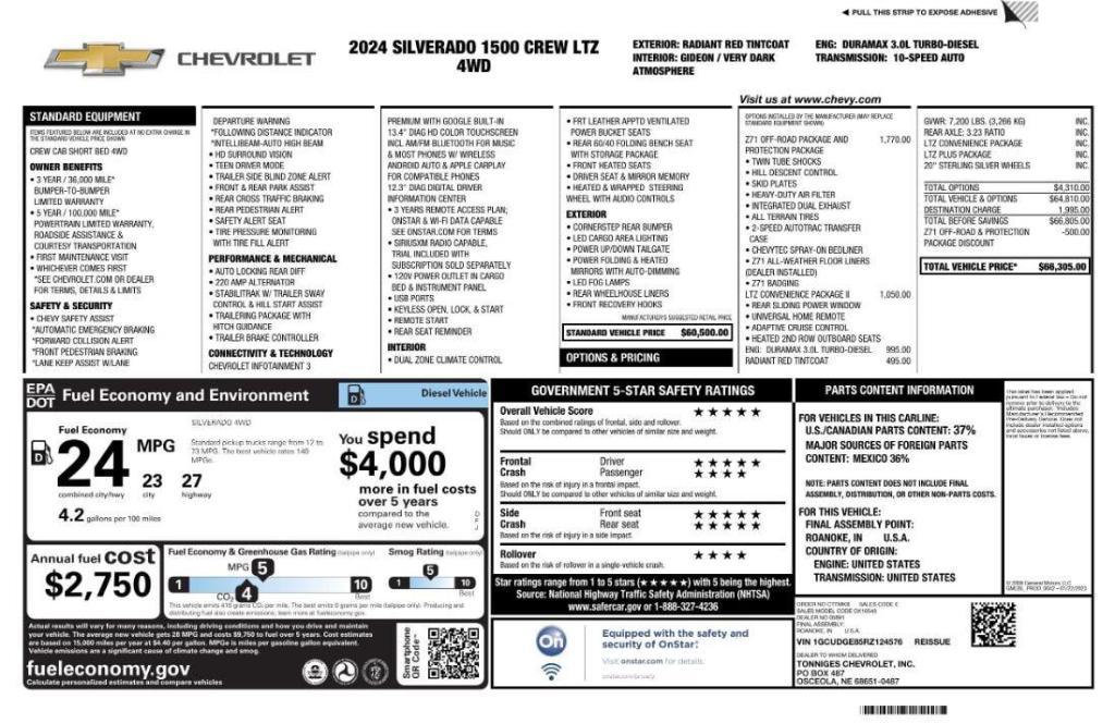 used 2024 Chevrolet Silverado 1500 car, priced at $43,499