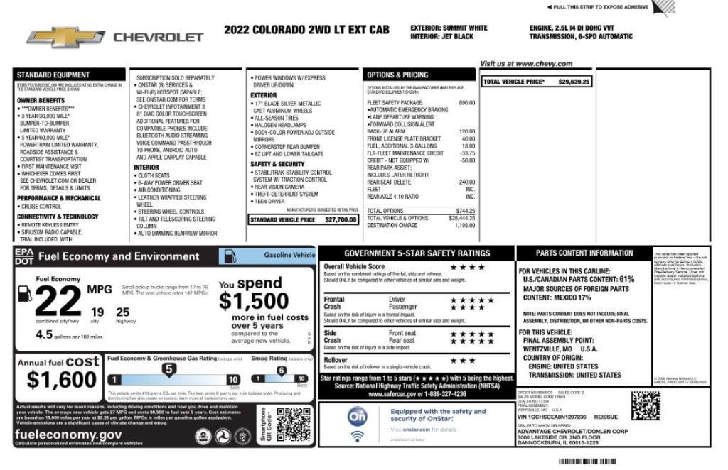 used 2022 Chevrolet Colorado car, priced at $14,499