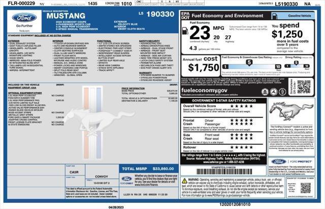 used 2020 Ford Mustang car, priced at $20,999