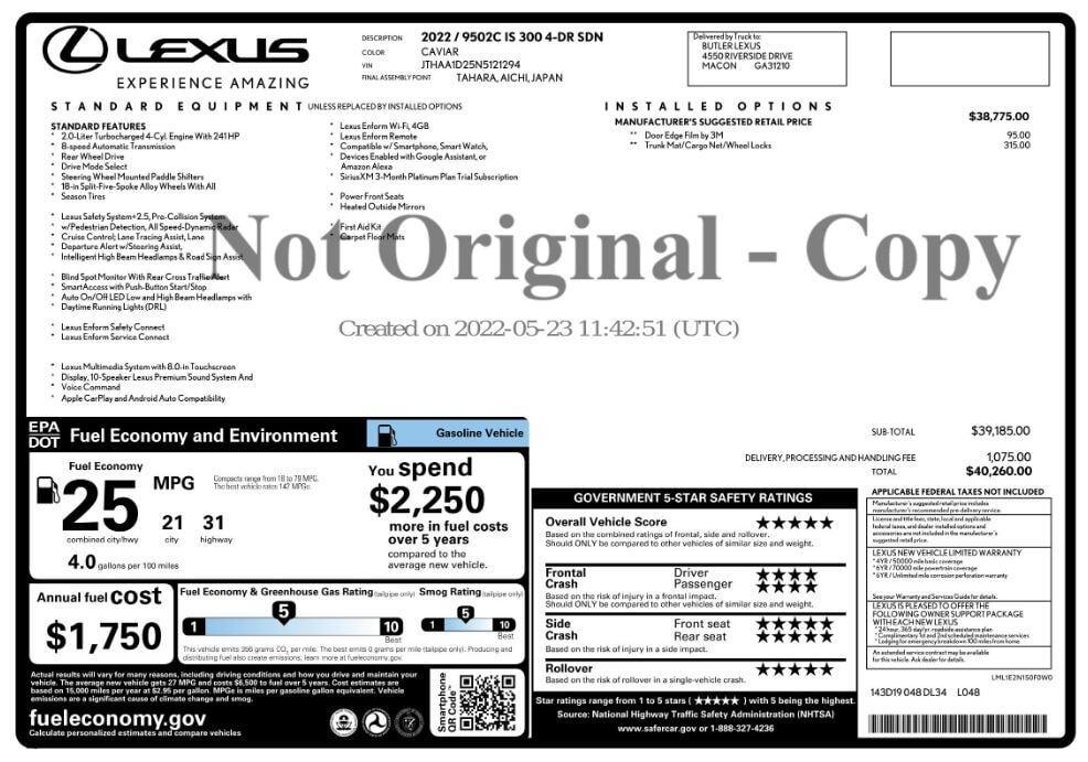 used 2022 Lexus IS 300 car, priced at $28,499