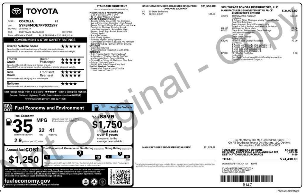 used 2023 Toyota Corolla car, priced at $14,197
