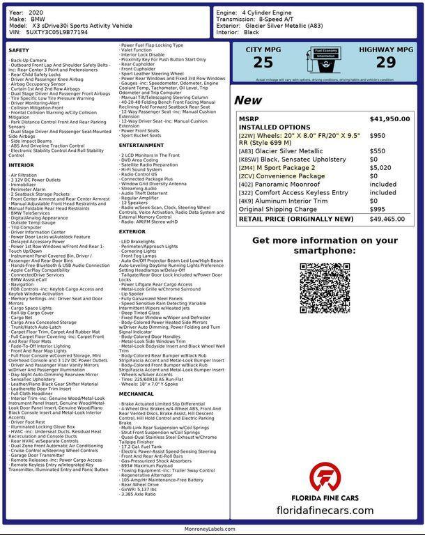 used 2020 BMW X3 car, priced at $22,999