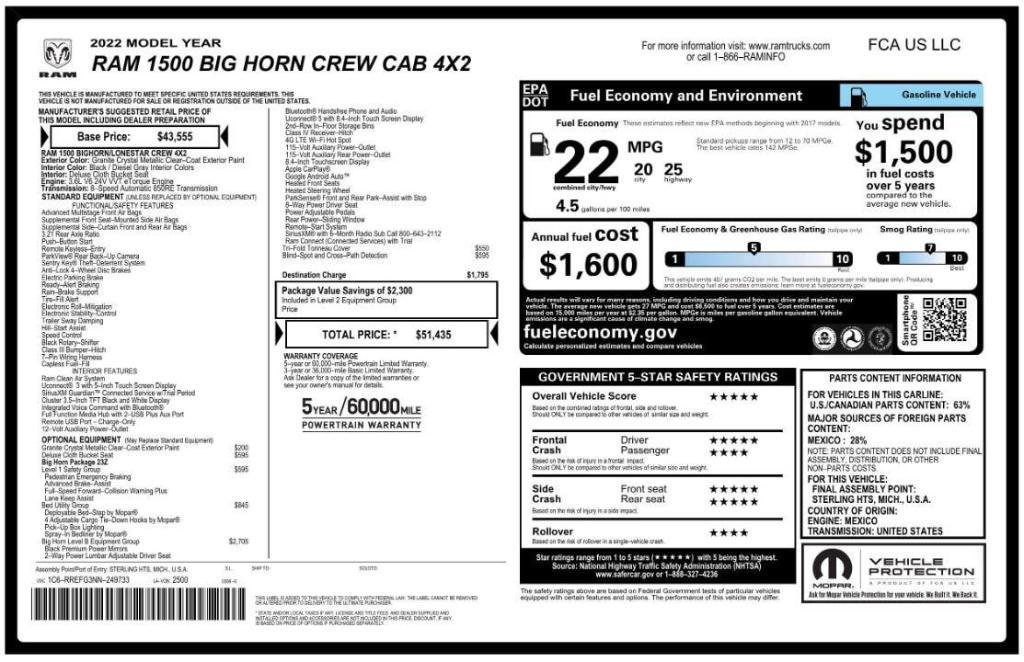 used 2022 Ram 1500 car, priced at $21,995