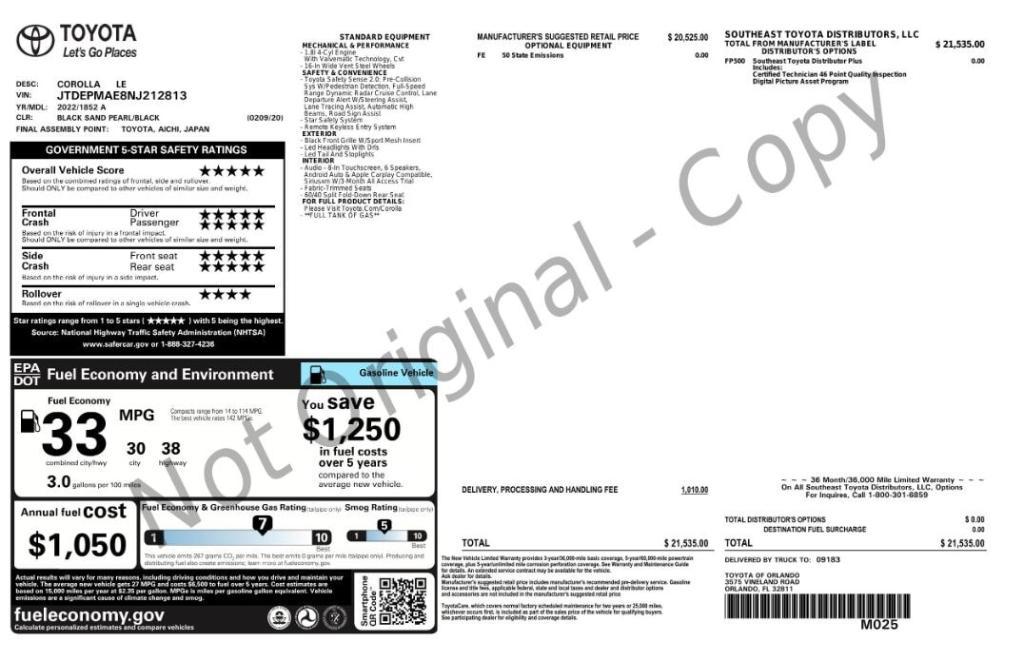used 2022 Toyota Corolla car, priced at $13,499