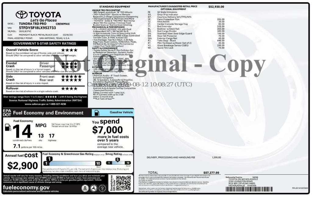 used 2020 Toyota Tundra car, priced at $37,999