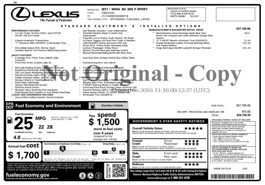 used 2017 Lexus NX 200t car, priced at $16,199