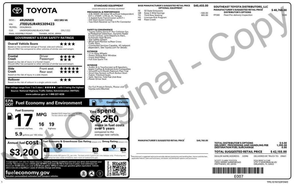 used 2024 Toyota 4Runner car, priced at $31,499