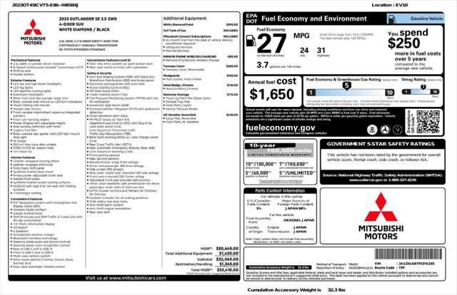 used 2023 Mitsubishi Outlander car, priced at $24,799