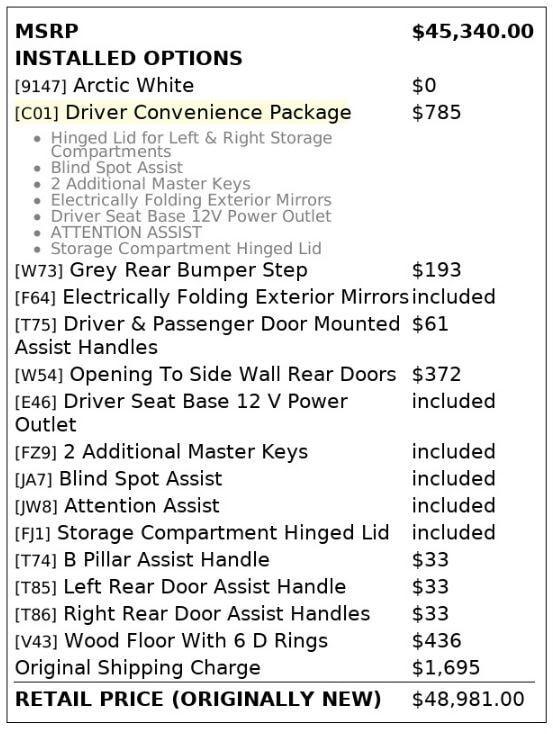 used 2022 Mercedes-Benz Sprinter 2500 car, priced at $32,999
