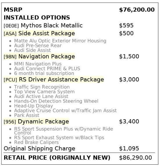 used 2022 Audi RS 5 car, priced at $54,998