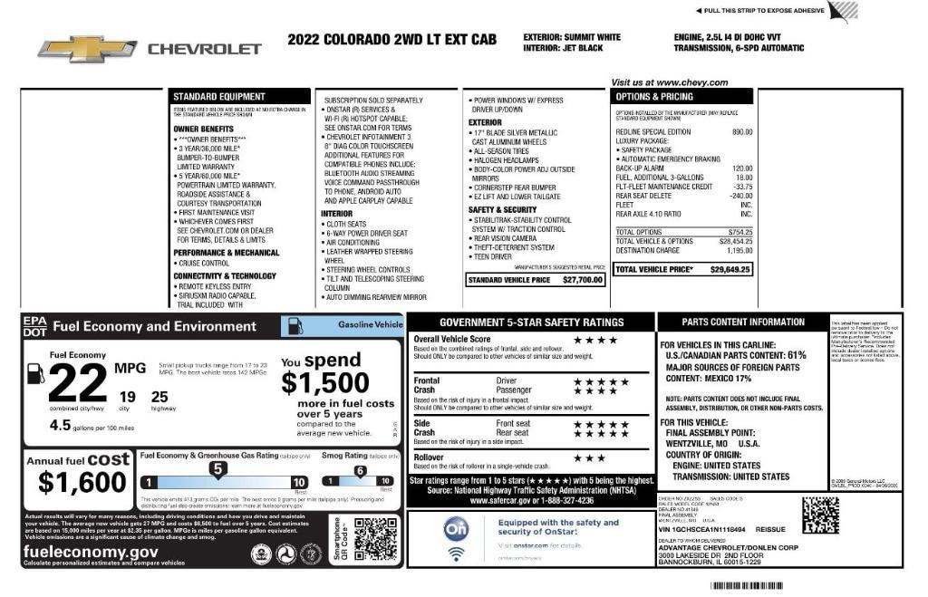 used 2022 Chevrolet Colorado car, priced at $15,799