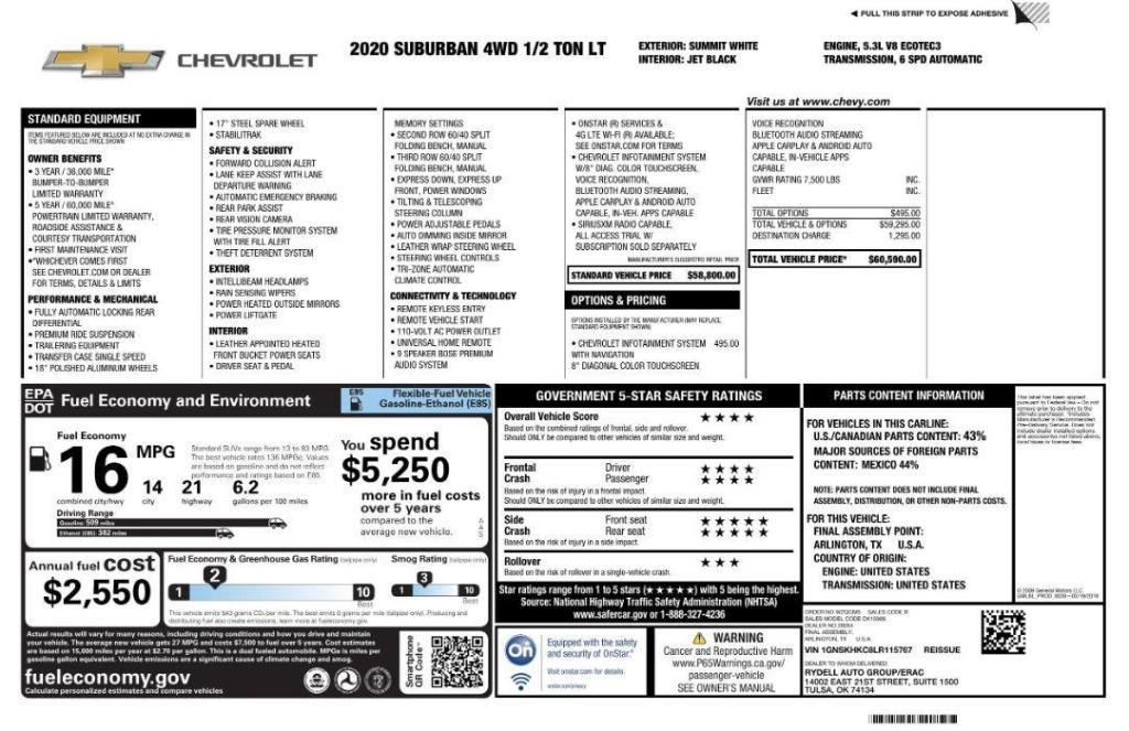 used 2020 Chevrolet Suburban car, priced at $25,699