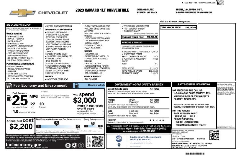used 2023 Chevrolet Camaro car, priced at $24,599