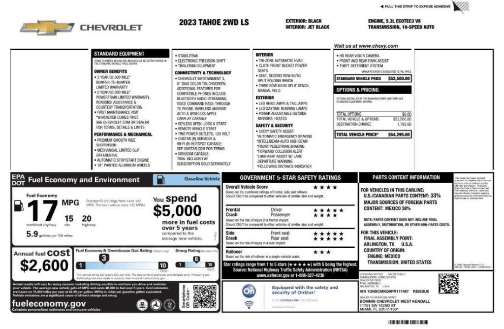 used 2023 Chevrolet Tahoe car, priced at $37,499