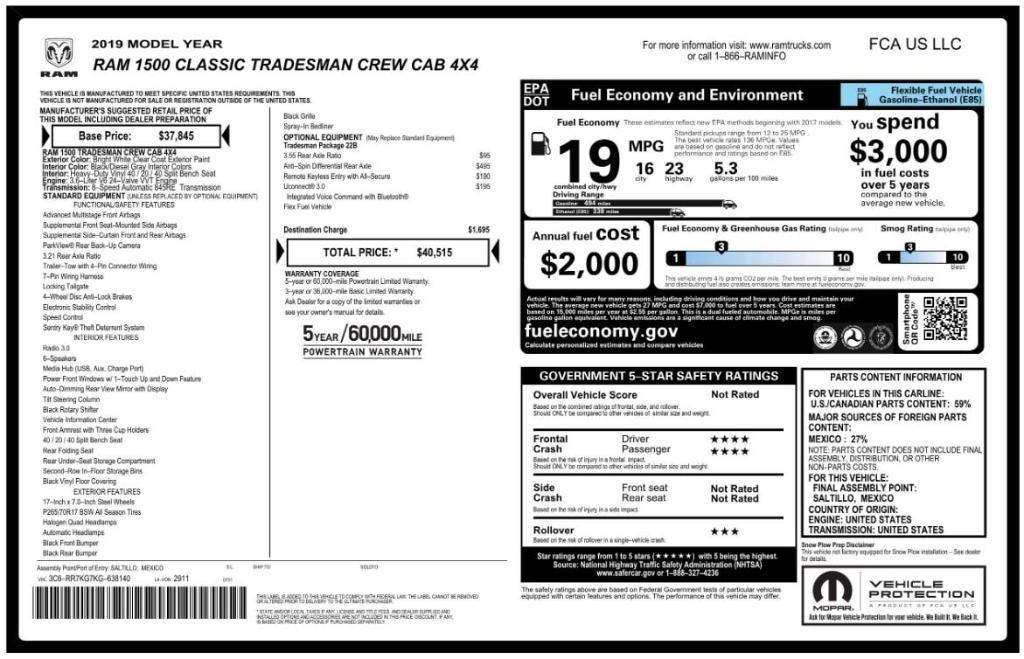 used 2019 Ram 1500 Classic car, priced at $17,799