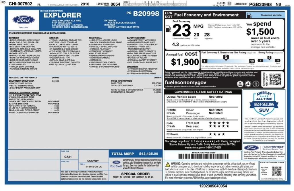 used 2023 Ford Explorer car, priced at $22,499
