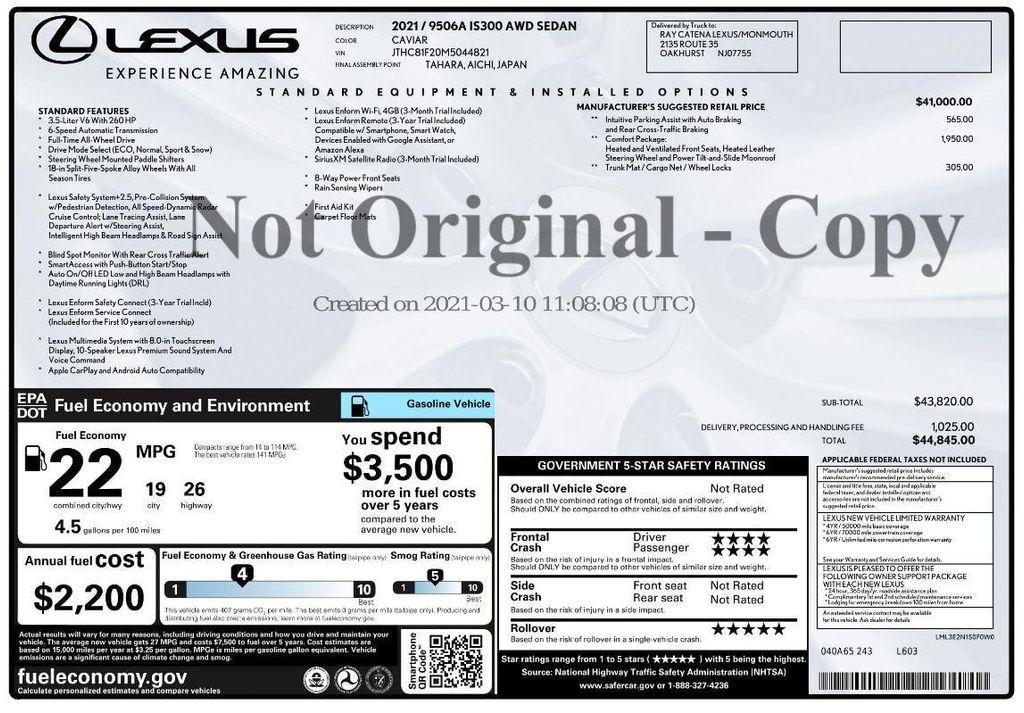 used 2021 Lexus IS 300 car, priced at $27,499