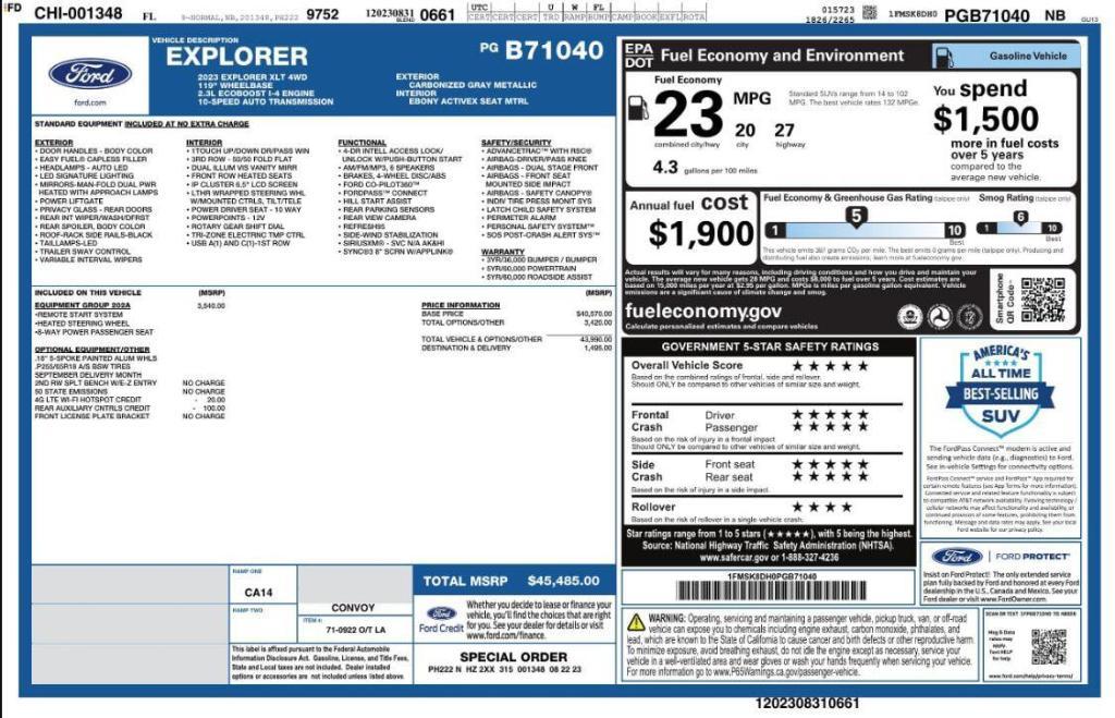 used 2023 Ford Explorer car, priced at $27,899