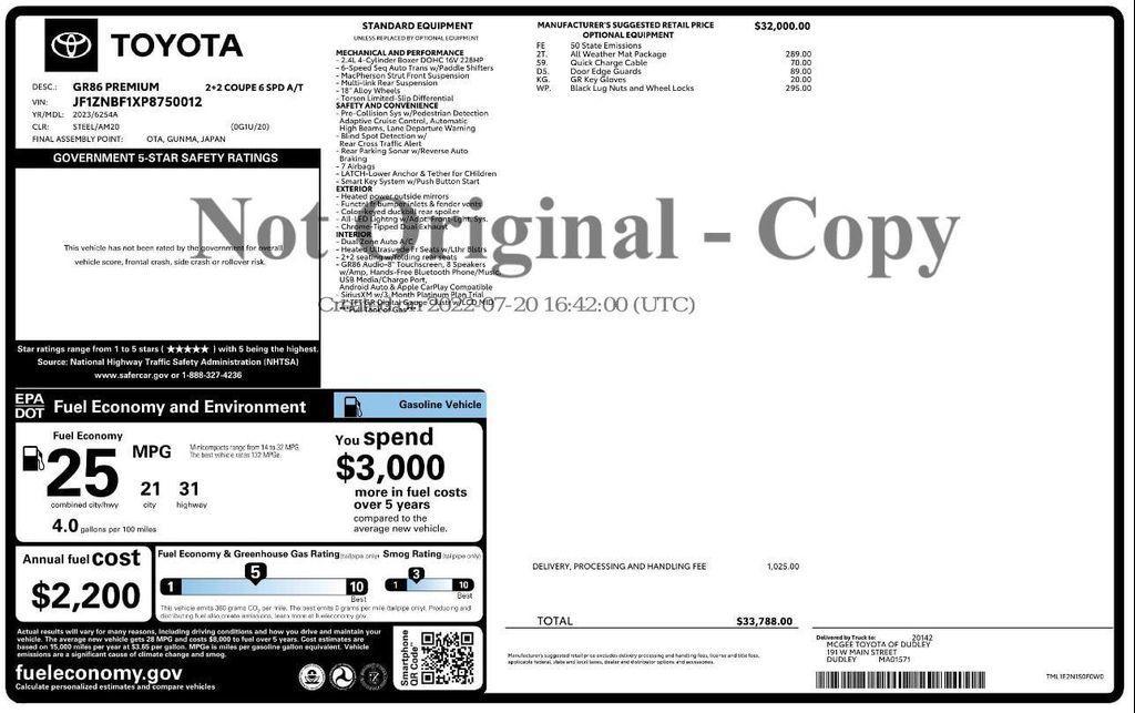 used 2023 Toyota Tacoma car, priced at $26,499
