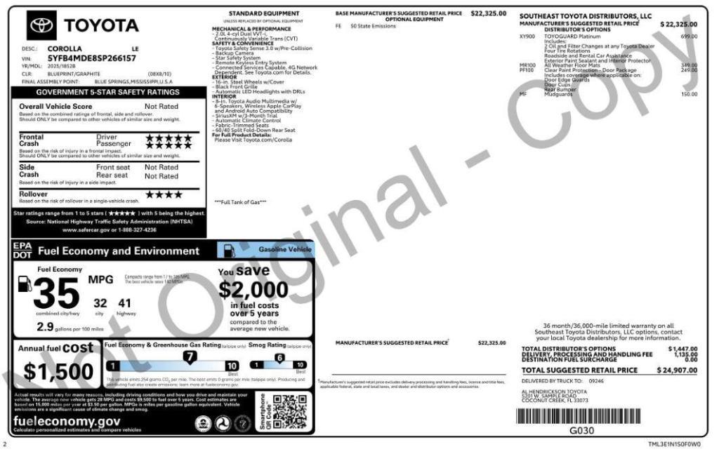 used 2025 Toyota Corolla car, priced at $19,499