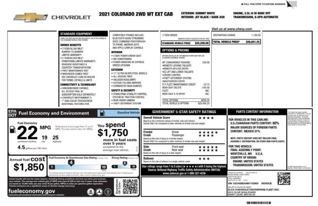 used 2021 Chevrolet Colorado car, priced at $13,799