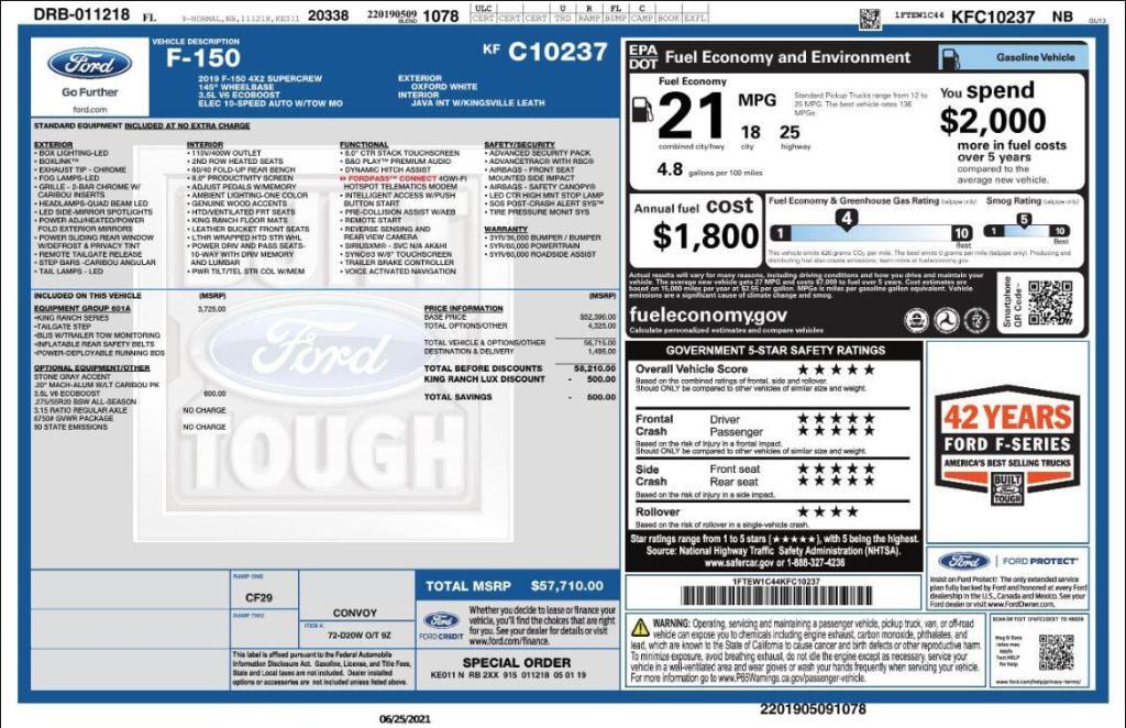 used 2019 Ford F-150 car, priced at $30,399