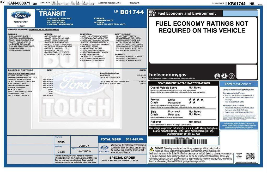used 2020 Ford Transit-250 car, priced at $19,999