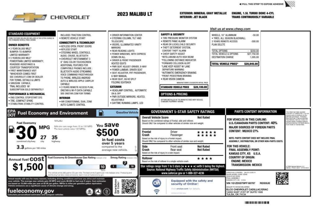 used 2023 Chevrolet Malibu car, priced at $14,999