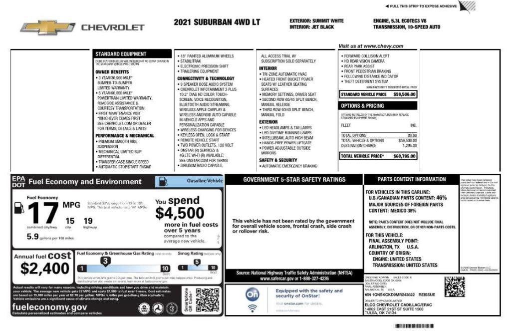 used 2021 Chevrolet Suburban car, priced at $35,299