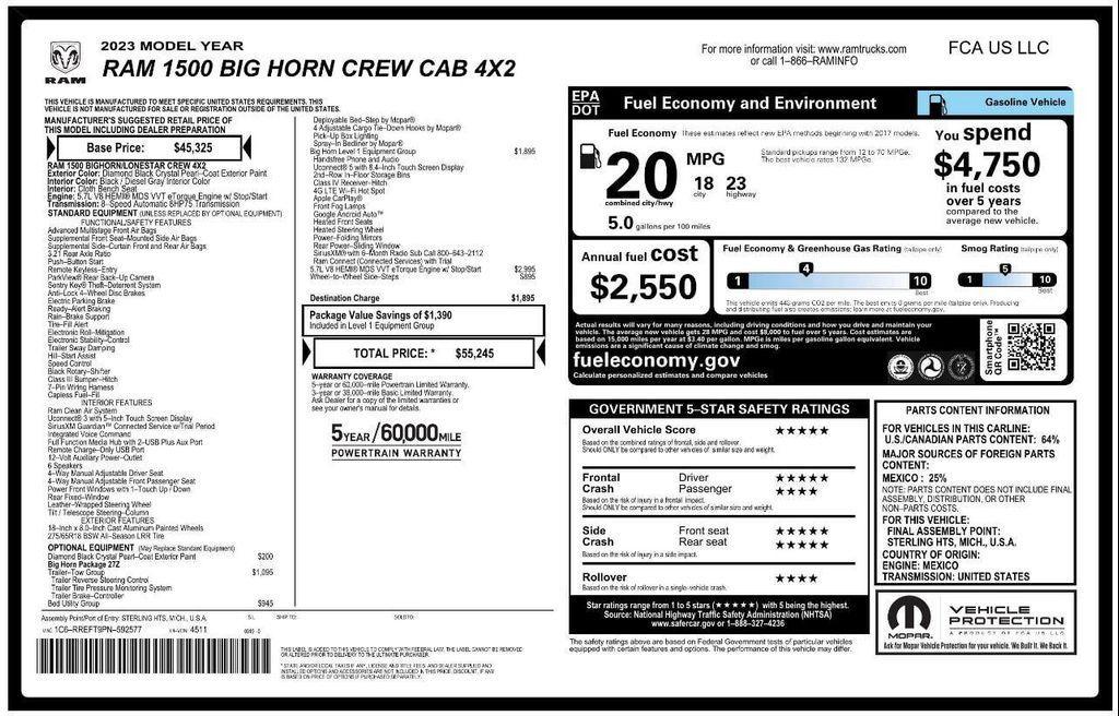 used 2023 Ram 1500 car, priced at $28,899
