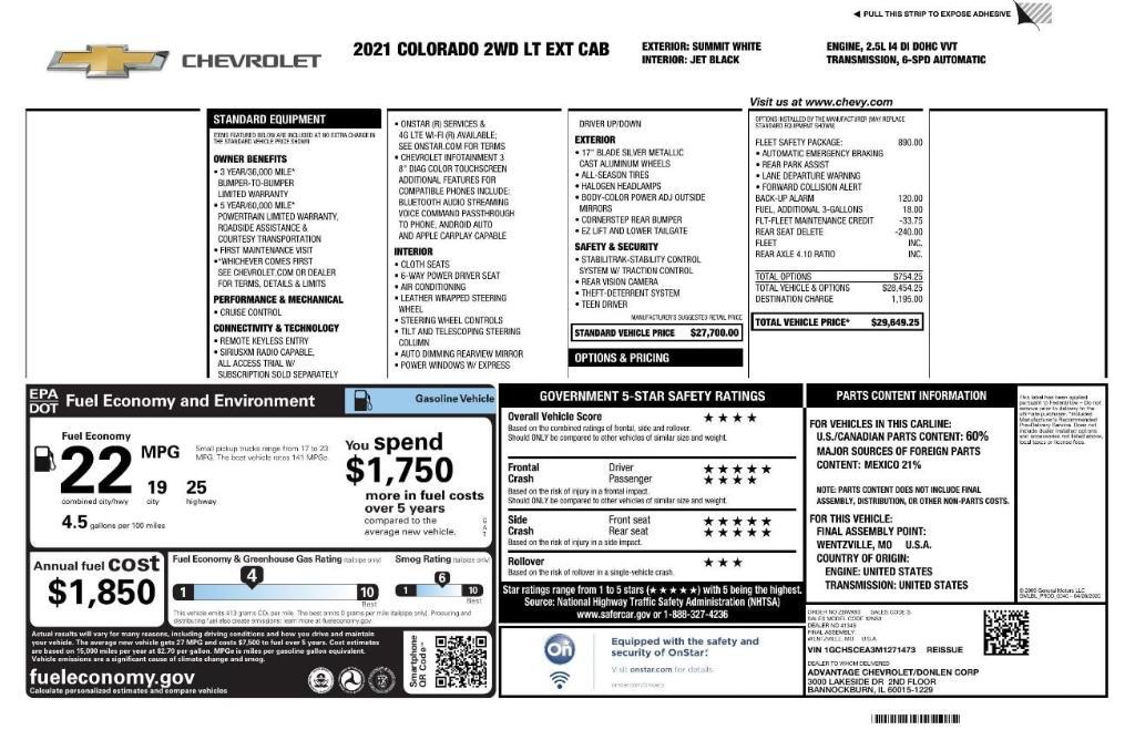 used 2022 Chevrolet Colorado car, priced at $16,599