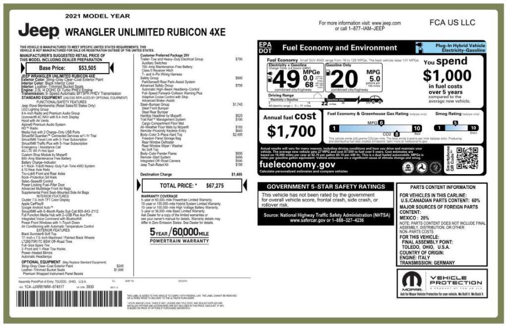 used 2021 Jeep Wrangler Unlimited 4xe car, priced at $29,997