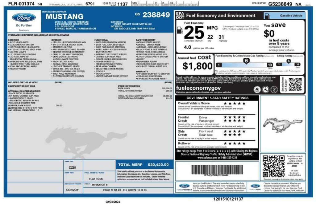 used 2016 Ford Mustang car, priced at $16,999