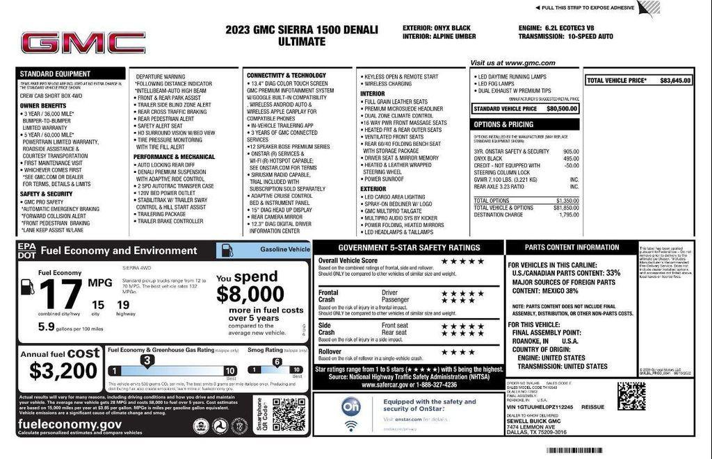 used 2023 GMC Sierra 1500 car, priced at $55,999