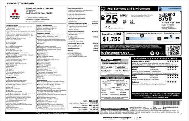 used 2023 Mitsubishi Eclipse Cross car, priced at $19,089