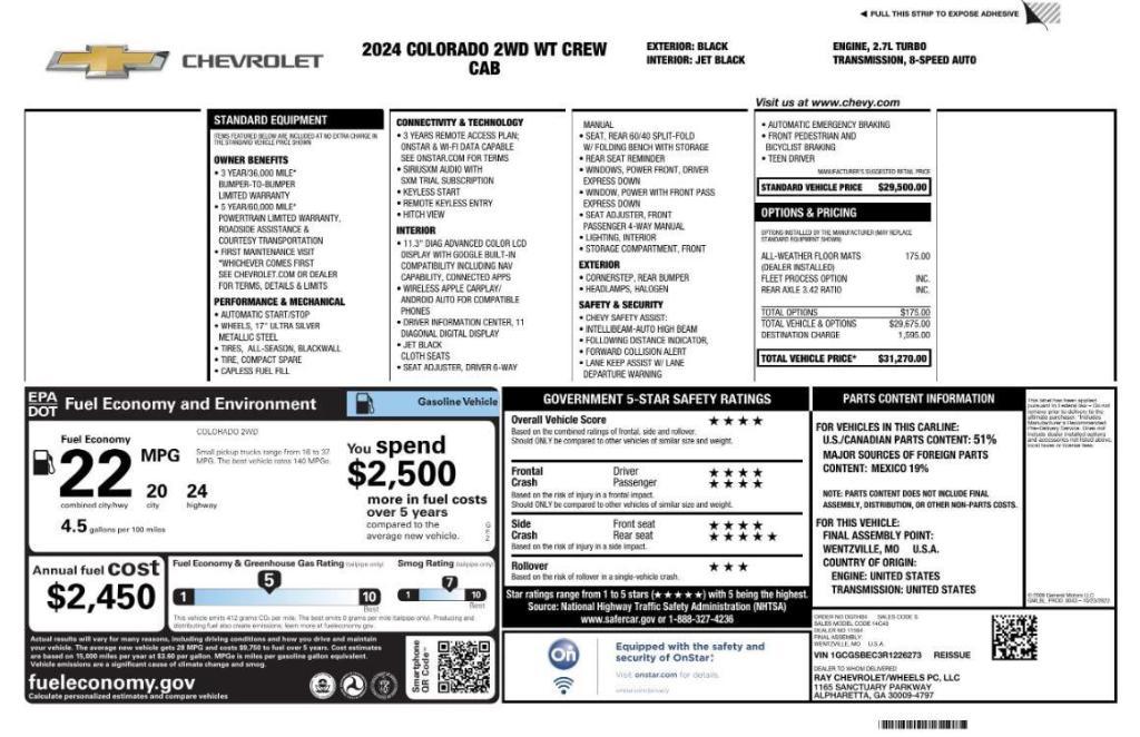 used 2024 Chevrolet Colorado car, priced at $26,699