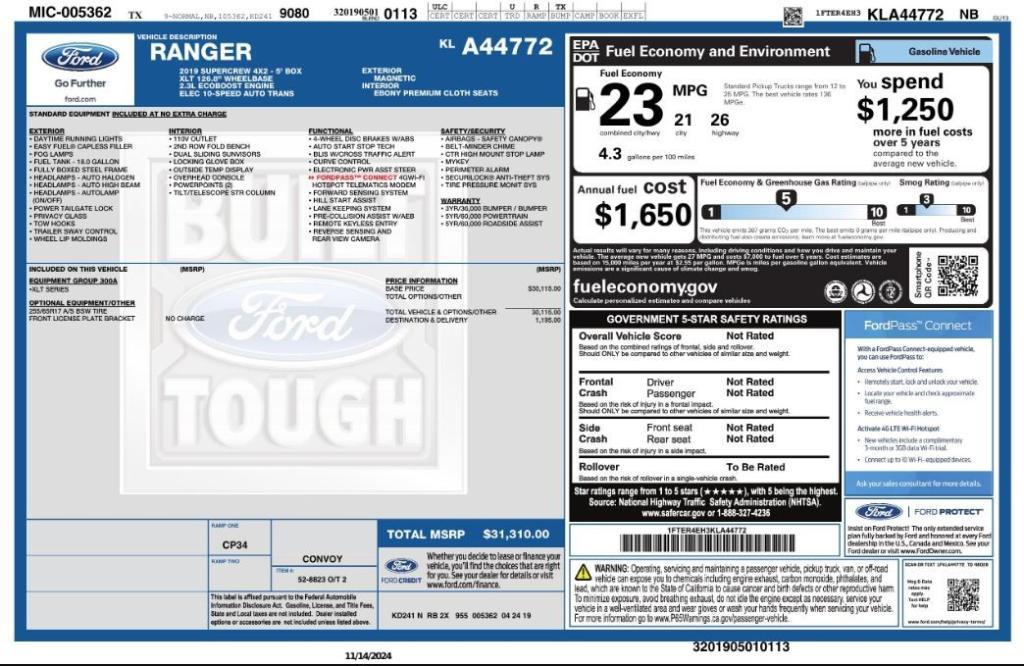 used 2019 Ford Ranger car, priced at $18,999