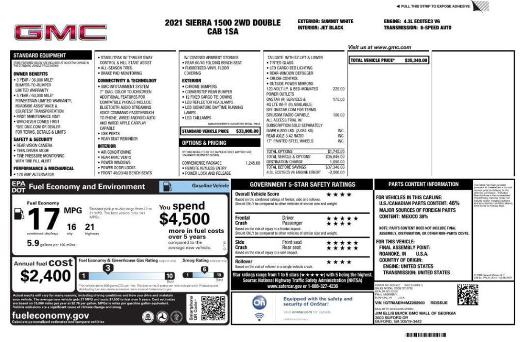 used 2021 GMC Sierra 1500 car, priced at $17,999