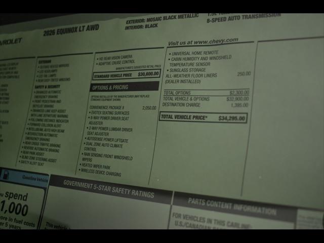 new 2026 Chevrolet Equinox car, priced at $33,295