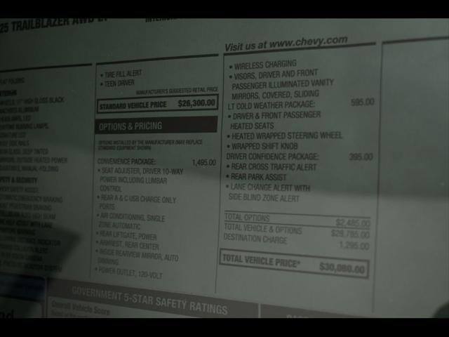 new 2025 Chevrolet TrailBlazer car, priced at $28,330