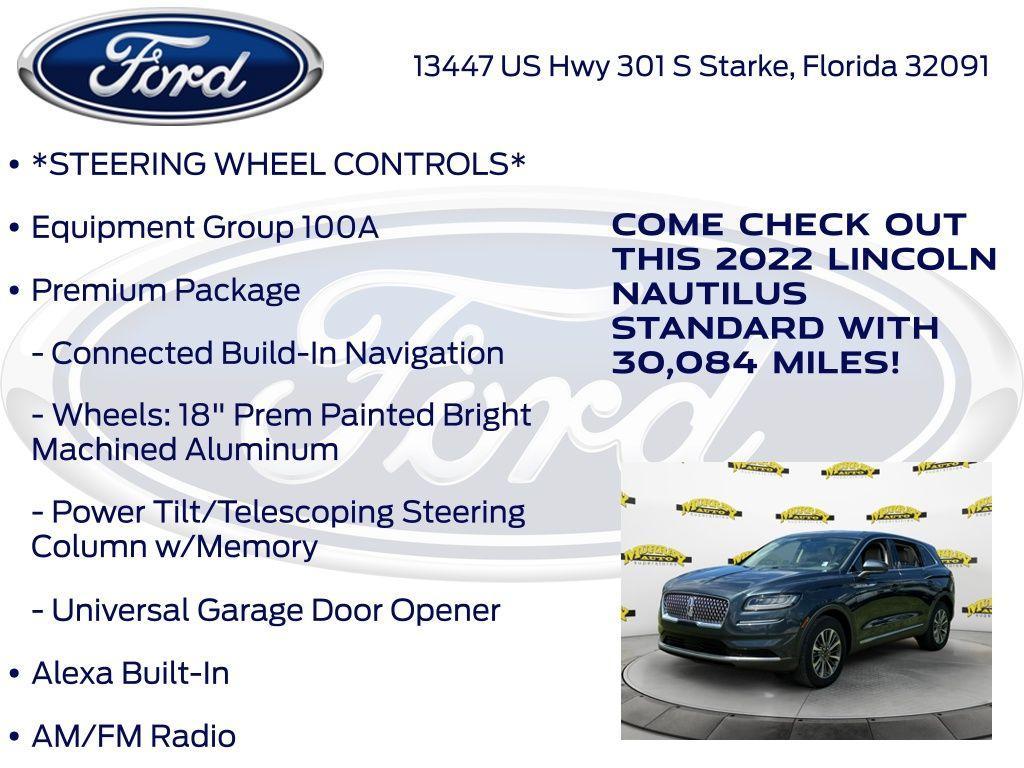 used 2022 Lincoln Nautilus car, priced at $28,955