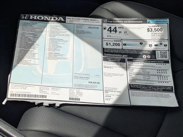 new 2025 Honda Accord Hybrid car, priced at $34,786